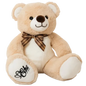 Plush teddy bear with a bow tie on a white background